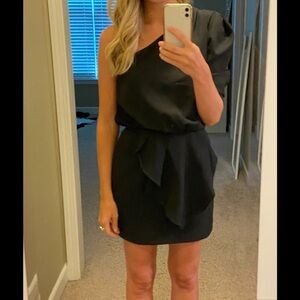Black One-Shoulder Mini Dress